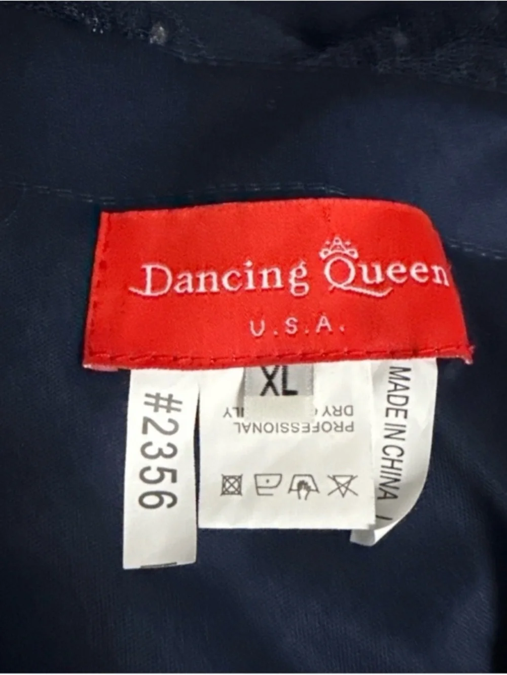 Dancing Queen Navy Blue Beaded Lace Two Piece Halter Prom Gown XL NWT - Picture 3 of 4